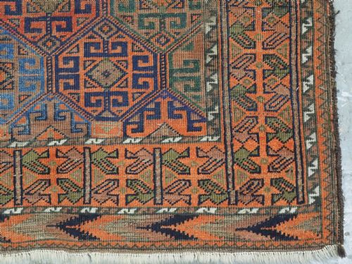 ANTIQUE BAHLULI BALUCH OR TIMURI RUG WESTERN AFGHANISTAN COLOURFUL SMALL RUG CIRCA 1880 - ADDITIONAL PHOTO 10