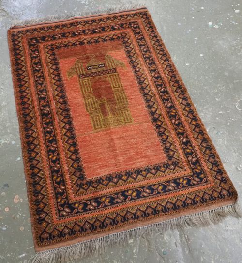 ANTIQUE QARQEEN AFGHAN TURKMEN PRAYER RUG SUPERB CONDITION CIRCA 1920 - ADDITIONAL PHOTO 1