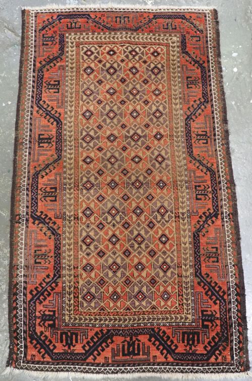 Antique Baluch Rug, Khorasan Region, Camel Ground, Circa 1890.