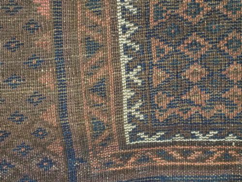 ANTIQUE TIMURI BALUCH PRAYER RUG 'DOKHTAREQAZI' DESIGN CIRCA 1890 - ADDITIONAL PHOTO 9