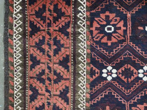 ANTIQUE KHORASAN BALUCH RUG WITH MINA KHANI DESIGN CIRCA 1900 - ADDITIONAL PHOTO 5