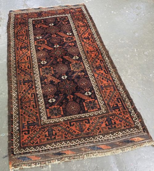 ANTIQUE KHORASAN BALUCH RUG WITH MINA KHANI VARIANT DESIGN CIRCA 1880 - ADDITIONAL PHOTO 1