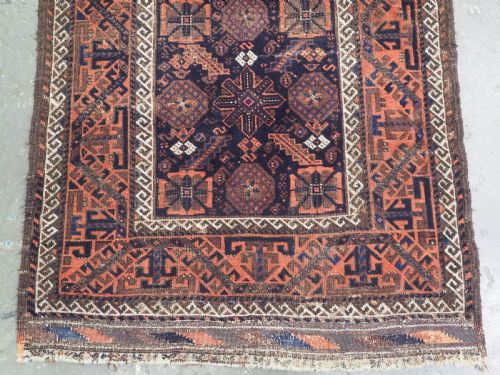 ANTIQUE KHORASAN BALUCH RUG WITH MINA KHANI VARIANT DESIGN CIRCA 1880 - ADDITIONAL PHOTO 4