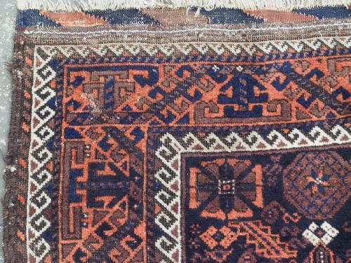ANTIQUE KHORASAN BALUCH RUG WITH MINA KHANI VARIANT DESIGN CIRCA 1880 - ADDITIONAL PHOTO 5
