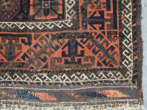 ANTIQUE KHORASAN BALUCH RUG WITH MINA KHANI VARIANT DESIGN CIRCA 1880 - ADDITIONAL PHOTO 10