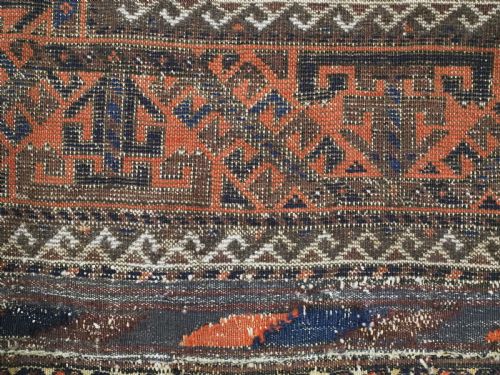 ANTIQUE KHORASAN BALUCH RUG WITH MINA KHANI VARIANT DESIGN CIRCA 1880 - ADDITIONAL PHOTO 11