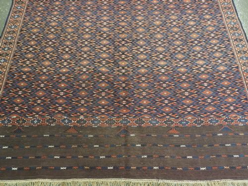 ANTIQUE YOMUT TURKMEN PALAS SOUMAK KILIM OUTSTANDING CONDITION CIRCA 1900 - ADDITIONAL PHOTO 4