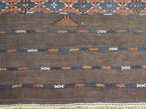 ANTIQUE YOMUT TURKMEN PALAS SOUMAK KILIM OUTSTANDING CONDITION CIRCA 1900 - ADDITIONAL PHOTO 10