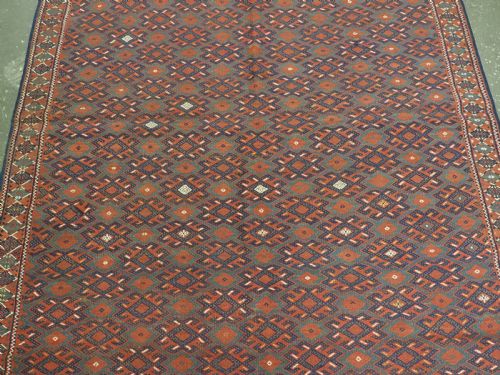 ANTIQUE YOMUT TURKMEN PALAS SOUMAK KILIM OUTSTANDING CONDITION LONG KILIM ENDS CIRCA 1900 - ADDITIONAL PHOTO 3
