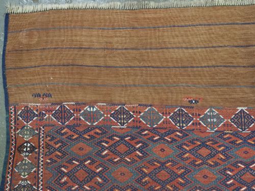 ANTIQUE YOMUT TURKMEN PALAS SOUMAK KILIM OUTSTANDING CONDITION LONG KILIM ENDS CIRCA 1900 - ADDITIONAL PHOTO 5