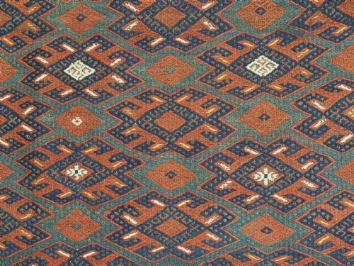 ANTIQUE YOMUT TURKMEN PALAS SOUMAK KILIM OUTSTANDING CONDITION LONG KILIM ENDS CIRCA 1900 - ADDITIONAL PHOTO 9