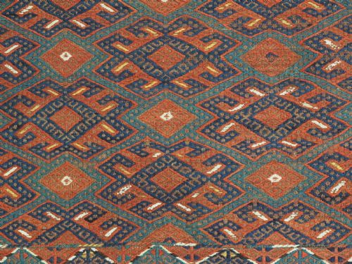 ANTIQUE YOMUT TURKMEN PALAS SOUMAK KILIM OUTSTANDING CONDITION LONG KILIM ENDS CIRCA 1900 - ADDITIONAL PHOTO 10
