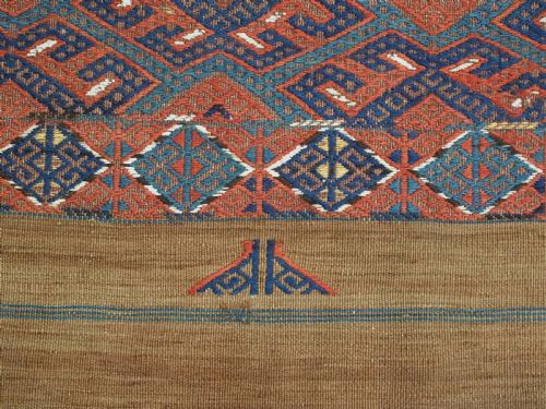 ANTIQUE YOMUT TURKMEN PALAS SOUMAK KILIM OUTSTANDING CONDITION LONG KILIM ENDS CIRCA 1900 - ADDITIONAL PHOTO 11