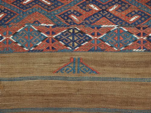 ANTIQUE YOMUT TURKMEN PALAS SOUMAK KILIM OUTSTANDING CONDITION LONG KILIM ENDS CIRCA 1900 - ADDITIONAL PHOTO 12