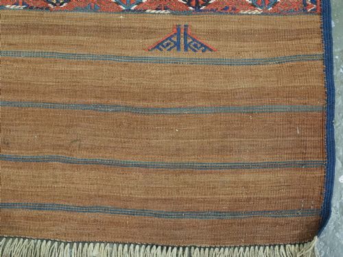 ANTIQUE YOMUT TURKMEN PALAS SOUMAK KILIM OUTSTANDING CONDITION LONG KILIM ENDS CIRCA 1900 - ADDITIONAL PHOTO 13