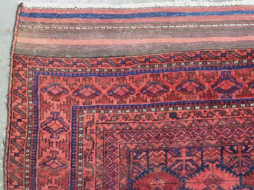 ANTIQUE CHAKHANSUR BALUCH MAIN CARPET WESTERN AFGHANISTAN CIRCA 1890 - ADDITIONAL PHOTO 5
