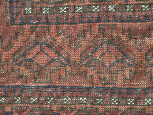ANTIQUE CHAKHANSUR BALUCH MAIN CARPET WESTERN AFGHANISTAN CIRCA 1890 - ADDITIONAL PHOTO 8