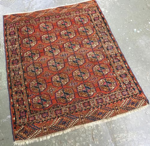 ANTIQUE TEKKE TURKMEN DOWRY RUG TRADITIONAL TEKKE GUL DESIGN CIRCA 1900 - ADDITIONAL PHOTO 1