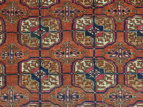 ANTIQUE TEKKE TURKMEN DOWRY RUG TRADITIONAL TEKKE GUL DESIGN CIRCA 1900 - ADDITIONAL PHOTO 6