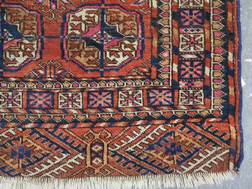 ANTIQUE TEKKE TURKMEN DOWRY RUG TRADITIONAL TEKKE GUL DESIGN CIRCA 1900 - ADDITIONAL PHOTO 8