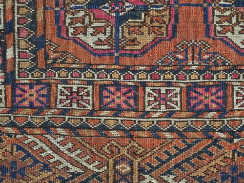 ANTIQUE TEKKE TURKMEN DOWRY RUG TRADITIONAL TEKKE GUL DESIGN CIRCA 1900 - ADDITIONAL PHOTO 9