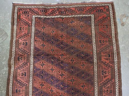 ANTIQUE KHORASAN BALUCH RUG CALYX LATTICE DESIGN CIRCA 1880 - ADDITIONAL PHOTO 2