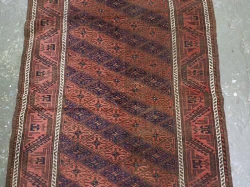 ANTIQUE KHORASAN BALUCH RUG CALYX LATTICE DESIGN CIRCA 1880 - ADDITIONAL PHOTO 3