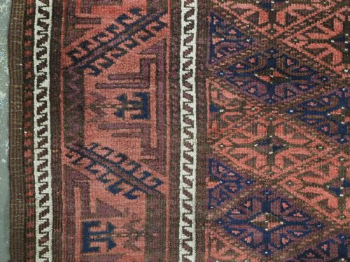 ANTIQUE KHORASAN BALUCH RUG CALYX LATTICE DESIGN CIRCA 1880 - ADDITIONAL PHOTO 7