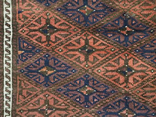 ANTIQUE KHORASAN BALUCH RUG CALYX LATTICE DESIGN CIRCA 1880 - ADDITIONAL PHOTO 10