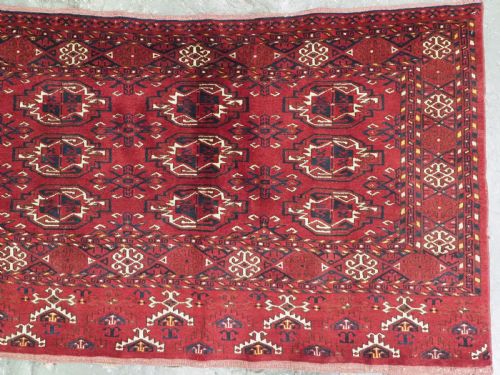 ANTIQUE ERSARI KIZIL AYAK TURKMEN 9 GUL CHUVAL FACE INTERESTING ELEM DESIGN CIRCA 1900 - ADDITIONAL PHOTO 3