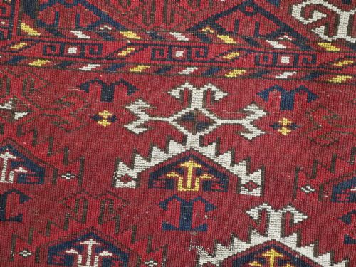 ANTIQUE ERSARI KIZIL AYAK TURKMEN 9 GUL CHUVAL FACE INTERESTING ELEM DESIGN CIRCA 1900 - ADDITIONAL PHOTO 10