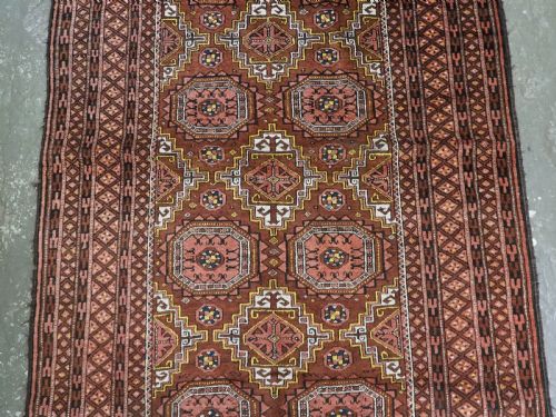 ANTIQUE SALAR KHANI BALUCH RUG LARGE GUL DESIGN CIRCA 1900 - ADDITIONAL PHOTO 4