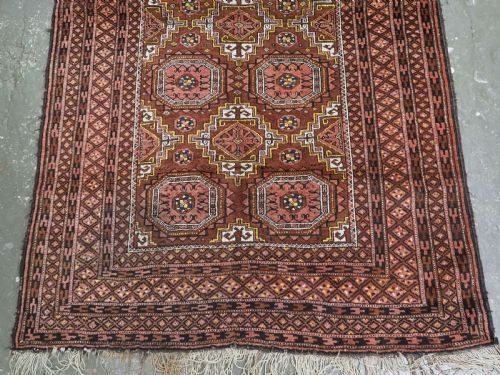 ANTIQUE SALAR KHANI BALUCH RUG LARGE GUL DESIGN CIRCA 1900 - ADDITIONAL PHOTO 5