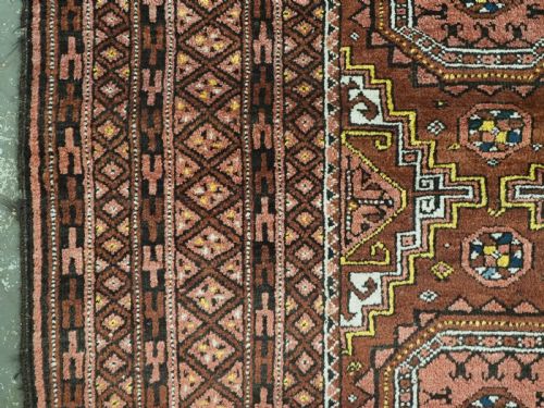 ANTIQUE SALAR KHANI BALUCH RUG LARGE GUL DESIGN CIRCA 1900 - ADDITIONAL PHOTO 7