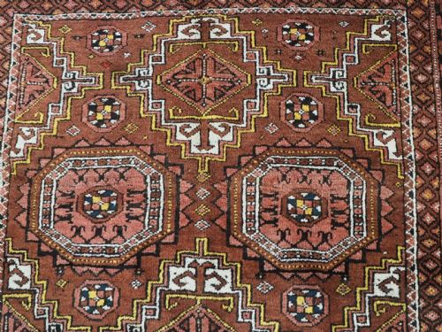 ANTIQUE SALAR KHANI BALUCH RUG LARGE GUL DESIGN CIRCA 1900 - ADDITIONAL PHOTO 8