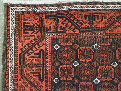 ANTIQUE KHORASAN BALUCH RUG WITH MINA KHANI DESIGN CIRCA 1900 - ADDITIONAL PHOTO 4