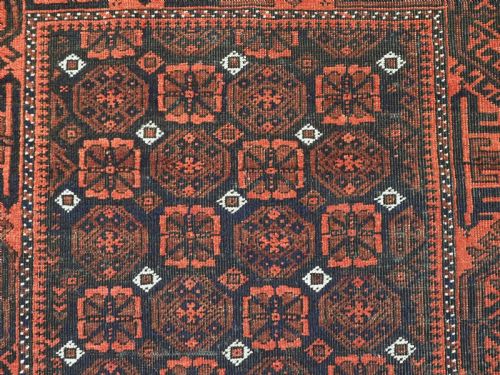 ANTIQUE KHORASAN BALUCH RUG WITH MINA KHANI DESIGN CIRCA 1900 - ADDITIONAL PHOTO 6