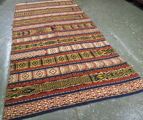 ANTIQUE CENTRAL ASIAN UZBEK GAJERI KILIM STRIKING DESIGN AND LARGE SIZE CIRCA 1900 - ADDITIONAL PHOTO 1