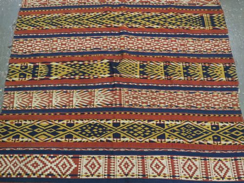 ANTIQUE CENTRAL ASIAN UZBEK GAJERI KILIM STRIKING DESIGN AND LARGE SIZE CIRCA 1900 - ADDITIONAL PHOTO 3
