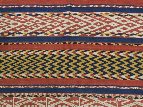 ANTIQUE CENTRAL ASIAN UZBEK GAJERI KILIM STRIKING DESIGN AND LARGE SIZE CIRCA 1900 - ADDITIONAL PHOTO 6