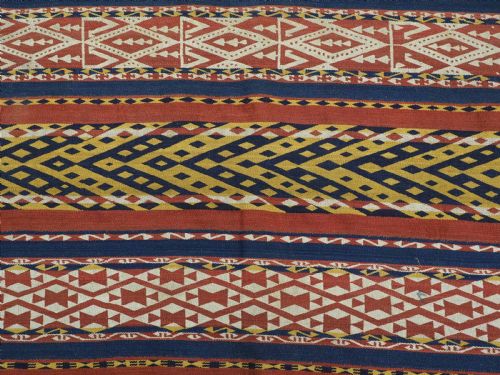 ANTIQUE CENTRAL ASIAN UZBEK GAJERI KILIM STRIKING DESIGN AND LARGE SIZE CIRCA 1900 - ADDITIONAL PHOTO 7