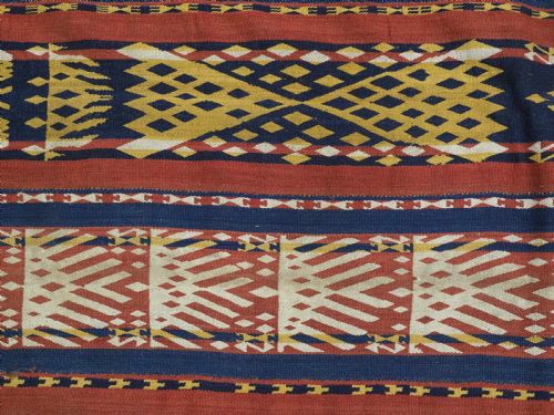 ANTIQUE CENTRAL ASIAN UZBEK GAJERI KILIM STRIKING DESIGN AND LARGE SIZE CIRCA 1900 - ADDITIONAL PHOTO 8