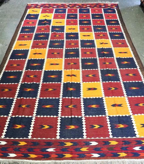 Old Afghan Libijar Kilim of Traditional Design, Superb Condition, Circa 1930.