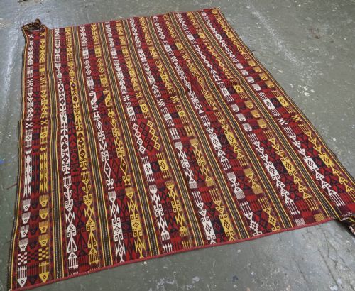 ANTIQUE UZBEK GAJERI GHUDJERI KILIM SMALL SIZE PROBABLY MADE FROM A TENT BAND CIRCA 190020 - ADDITIONAL PHOTO 1