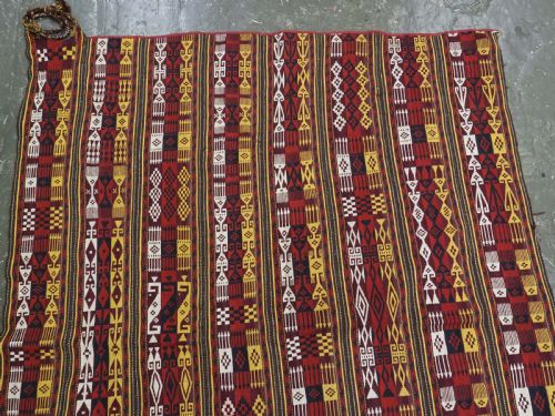 ANTIQUE UZBEK GAJERI GHUDJERI KILIM SMALL SIZE PROBABLY MADE FROM A TENT BAND CIRCA 190020 - ADDITIONAL PHOTO 2