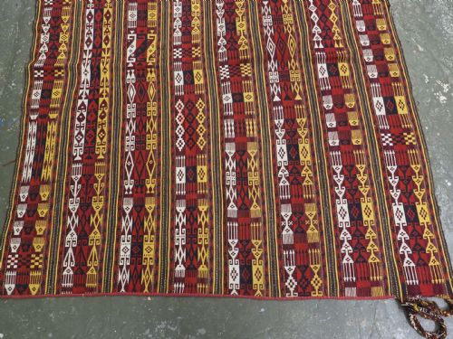 ANTIQUE UZBEK GAJERI GHUDJERI KILIM SMALL SIZE PROBABLY MADE FROM A TENT BAND CIRCA 190020 - ADDITIONAL PHOTO 3