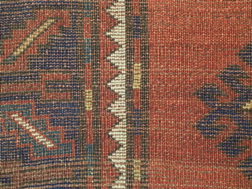 ANTIQUE CAUCASIAN TRIPLE MEDALLION KAZAK A VISUALLY STRIKING RUG CIRCA 1880 - ADDITIONAL PHOTO 13