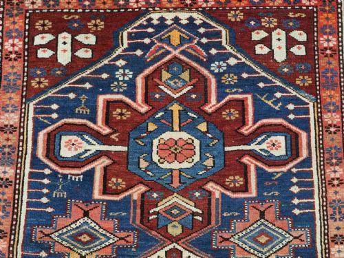 ANTIQUE CAUCASIAN ARMENIAN ERIVAN RUG CLASSIC TRIPLE LOBBED MEDALLION DESIGN CIRCA 1920 - ADDITIONAL PHOTO 7