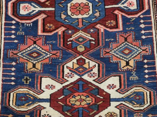 ANTIQUE CAUCASIAN ARMENIAN ERIVAN RUG CLASSIC TRIPLE LOBBED MEDALLION DESIGN CIRCA 1920 - ADDITIONAL PHOTO 8