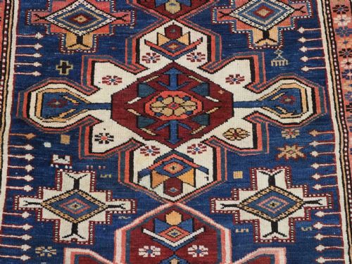 ANTIQUE CAUCASIAN ARMENIAN ERIVAN RUG CLASSIC TRIPLE LOBBED MEDALLION DESIGN CIRCA 1920 - ADDITIONAL PHOTO 9